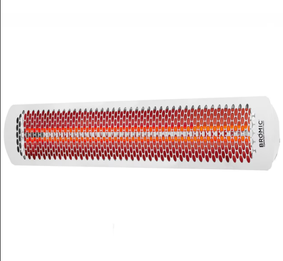 Bromic Heating Tungsten Smart-Heat 56-Inch 6000W Dual Element 240V Electric Infrared Patio Heater - White - BH0420013