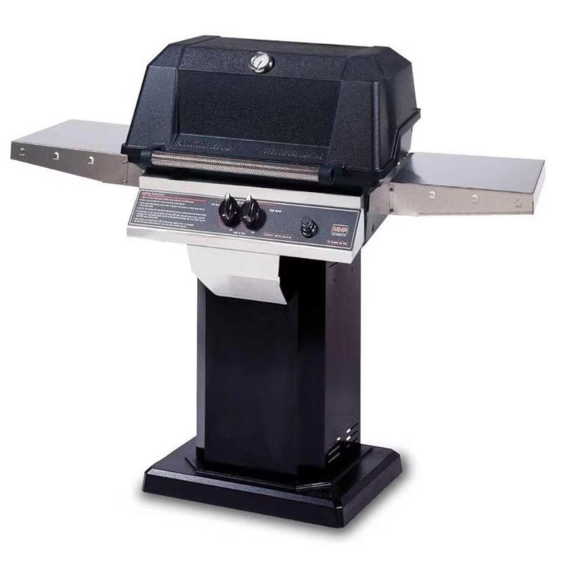 MHP WNK4DD - 57-Inch 2-Burner Black Patio Base Grill with Stainless Steel Shelves and SearMagic Grids - Liquid Propane Gas - WNK4DD-PS + OCOLB + OP-P