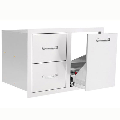 TrueFlame 33" 2-Drawer & Vented LP Tank Pullout Drawer Combo- TF-DC2-33LP