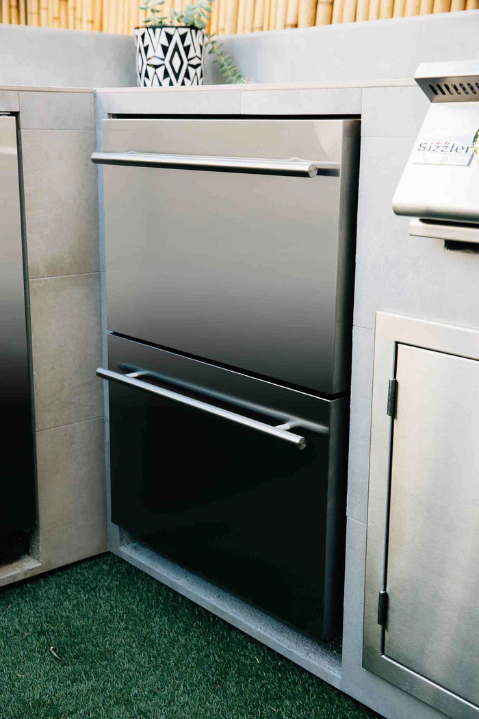 TrueFlame 24" 5.3C Deluxe Outdoor Rated Fridge Left to Right Opening- TF-RFR-24D