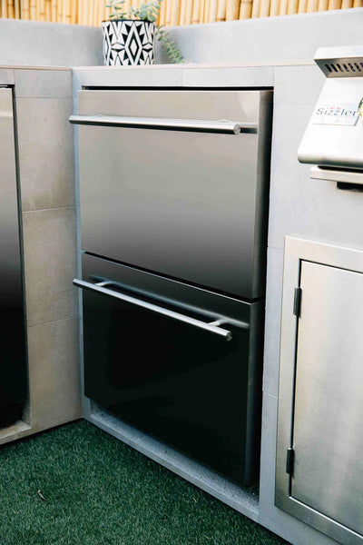 TrueFlame 24" 5.3C Deluxe Outdoor Rated 2-Drawer Fridge- TF-RFR-24DR2