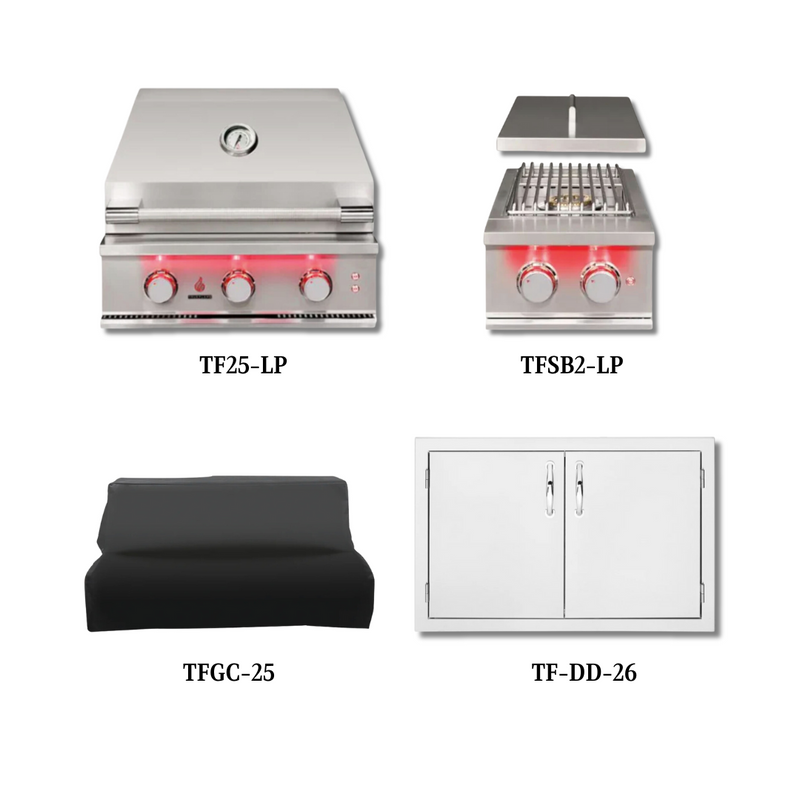 TrueFlame TF25-LP with Cover, Double Side Burner and Double Access Door - PCKG1-TF25-LP