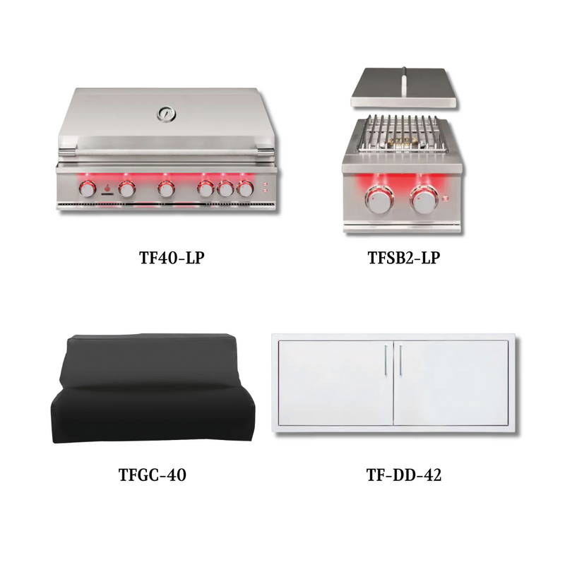 TrueFlame TF40-LP with Cover, Double Side Burner and Double Access Door - TF40-LP-PCKG1