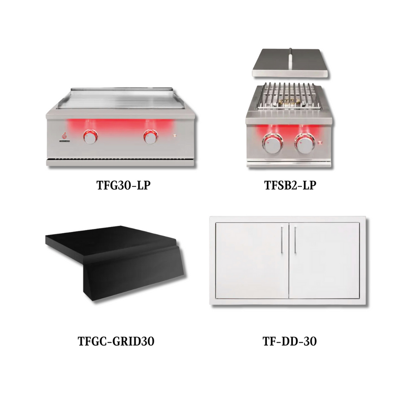 TrueFlame TFG30-LP with Cover, Double Side Burner and Double Access Door - PCKG1-TFG30-LP