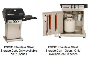 Broilmaster Premium - 24-Inch 2-Burner Stainless Steel Storage Cart Grill - Liquid Propane Gas - P4X + PSCB1