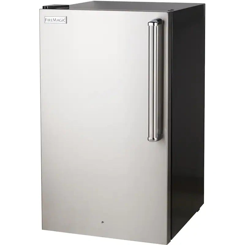 Fire Magic 20-Inch 4 0 Cu Ft Premium Left Hinge Compact Refrigerator - Stainless Steel Door Black Cabinet - 3598-DL