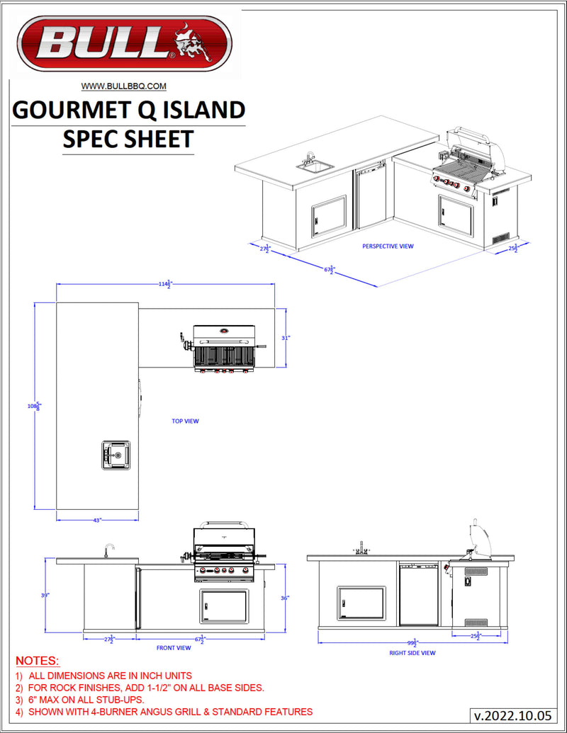 Bull Gourmet Q Island in Rock - 31021