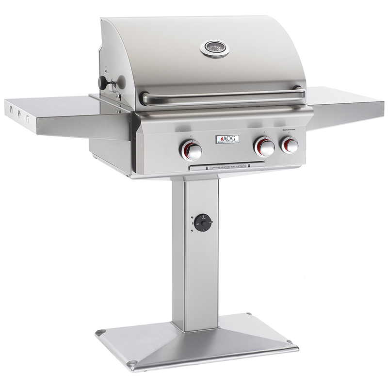 American Outdoor Grill T-Series - 24-Inch 2-Burner Freestanding Grill on Pedestal  - Natural Gas - AOG24NPT00SP