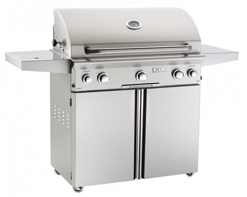 American Outdoor Grill L-Series - 36-Inch 3-Burner Portable Grill with Rotisserie and Single Side Burner - Liquid Propane Gas - AOG36PCL