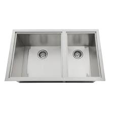 Sunstone Over/Under Height Double Basin Sinks with Covers, 34" x 12" - B-SK34