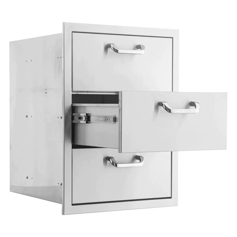 PCM 260 Series 16 Inch Triple Access Drawer With Paper Towel Holder - BBQ-260-DRW3-PTH