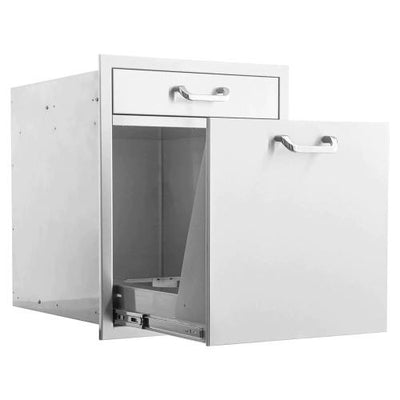 PCM 260 Series 20 Inch Single Drawer & Roll Out Trash/Recycling Bin Combo - BBQ-260-TR-DR1