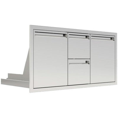 PCM 350 Series 42 Inch Door, Double Drawer & Roll Out Trash Bin Combo - BBQ-350-DDC-42TR