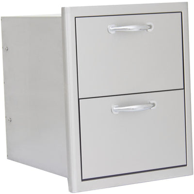 Blaze 16-Inch Stainless Steel Double Access Drawer - BLZ-DRW2-R-LT
