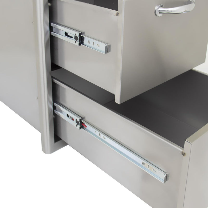 Blaze 16-Inch Stainless Steel Double Access Drawer - BLZ-DRW2-R-LT