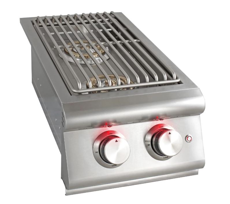 Blaze Premium LTE Built-In Natural Gas Stainless Steel Double Side Burner With Lid - BLZ-SB2LTE-NG