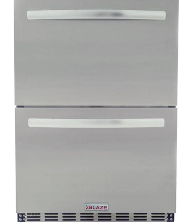 Blaze 23.5-Inch 5.1 Cu. Ft. Outdoor Rated Stainless Steel Double Drawer Refrigerator - BLZ-SSRF-DBDR5.1