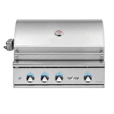 Delta Heat - 32-Inch 3-Burner Built-In Grill with Sear Zone and Infrared Rotisserie Burner - Natural Gas - DHBQ32RS-DN