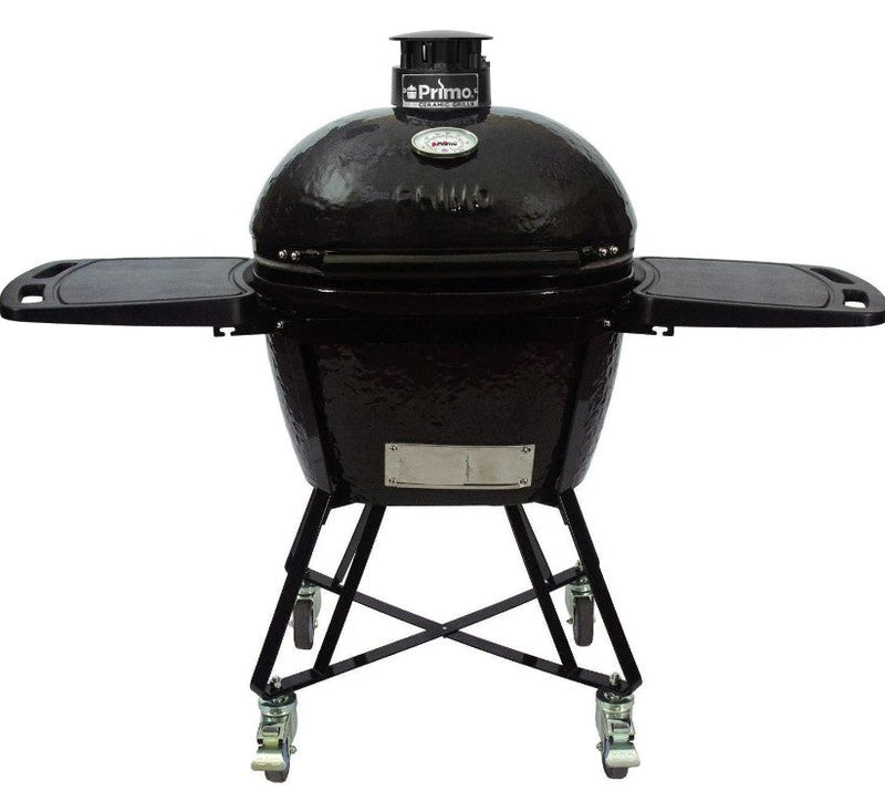 Primo All-In-One Oval Large Kamado Freestanding Grill with Side Shelves, Ash Tool and Grate Lifter - Charcoal - PGCLGC