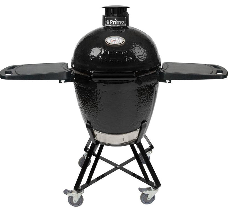 Primo All-In-One Round Kamado Freestanding Grill with Side Shelves, Ash Tool and Grate Lifter - Charcoal - PGCRC