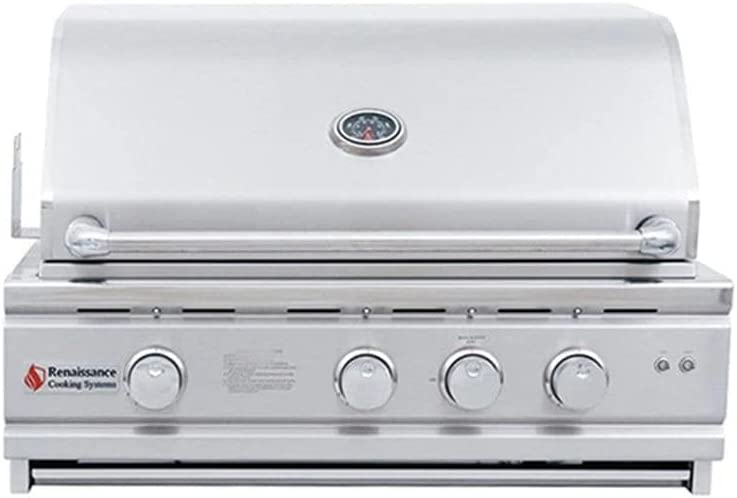 RCS Cutlass Pro - 30-Inch 3-Burner Built-In Grill with Blue LED Lights and Rear Burner-  Liquid Propane Gas - RON30ALP