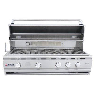 RCS Cutlass Pro - 42-Inch 4-Burner Built-In Grill with Blue LED Lights and Rear Burner - Natural Gas - RON42A