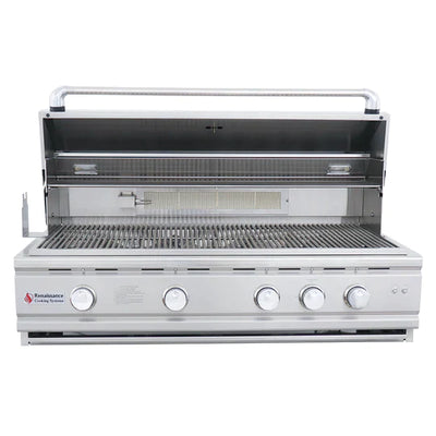 RCS Cutlass Pro - 42-Inch 4-Burner Freestanding Grill with Rear Infrared Burner and Blue LED Lights - Natural Gas - RON42A + RONJC