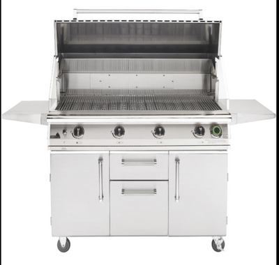 PGS T-Series Commercial - 51-Inch 4-Burner Freestanding Grill with Timer - Natural Gas - S48TNG + S48CART