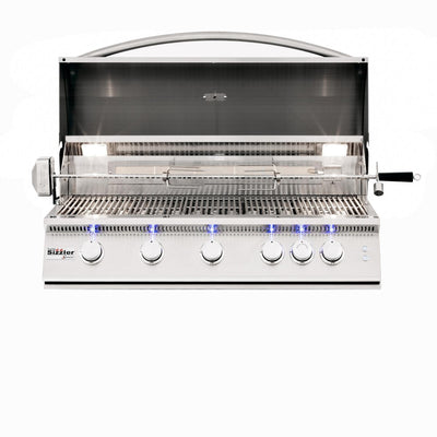 Summerset Sizzler Pro - 40-Inch 5-Burner Built-In Grill with Rear Infrared Burner - Natural Gas - SIZPRO40-NG