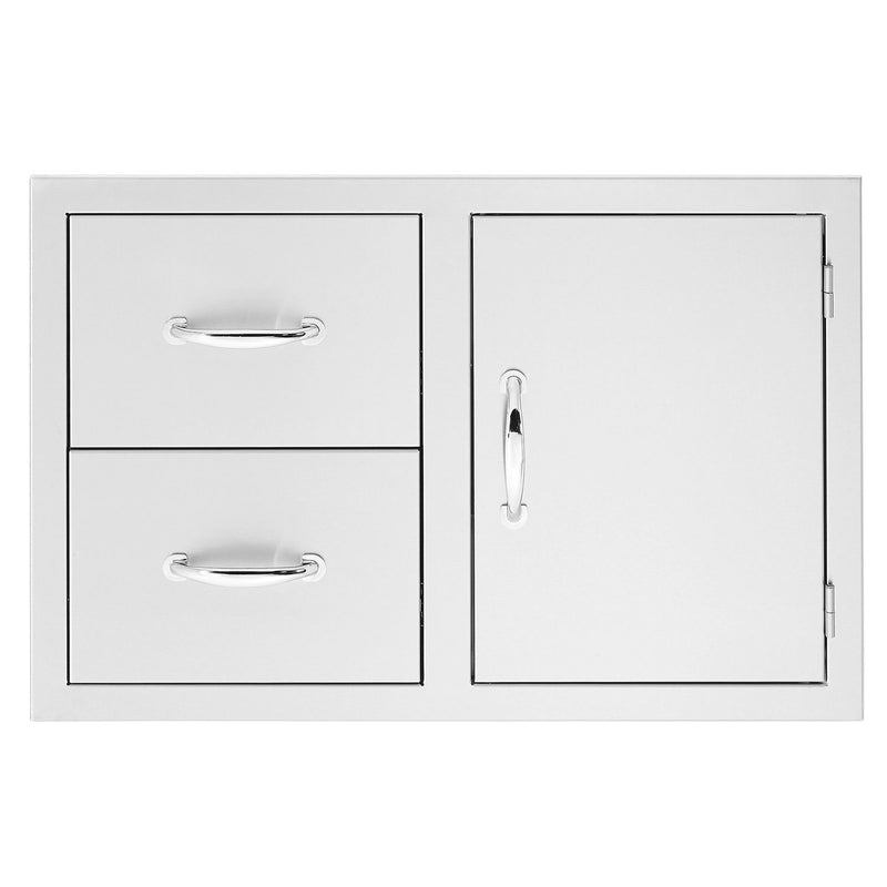 Summerset 30 Inch Stainless Steel Flush Mount Access Door & Double Drawer Combo - SSDC2-33