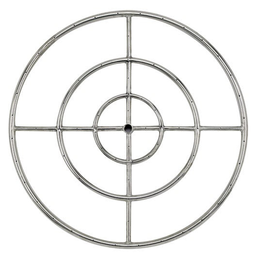American Fire Glass 30" Triple Ring SS Burner with a 3/4" Inlet - SSFR30