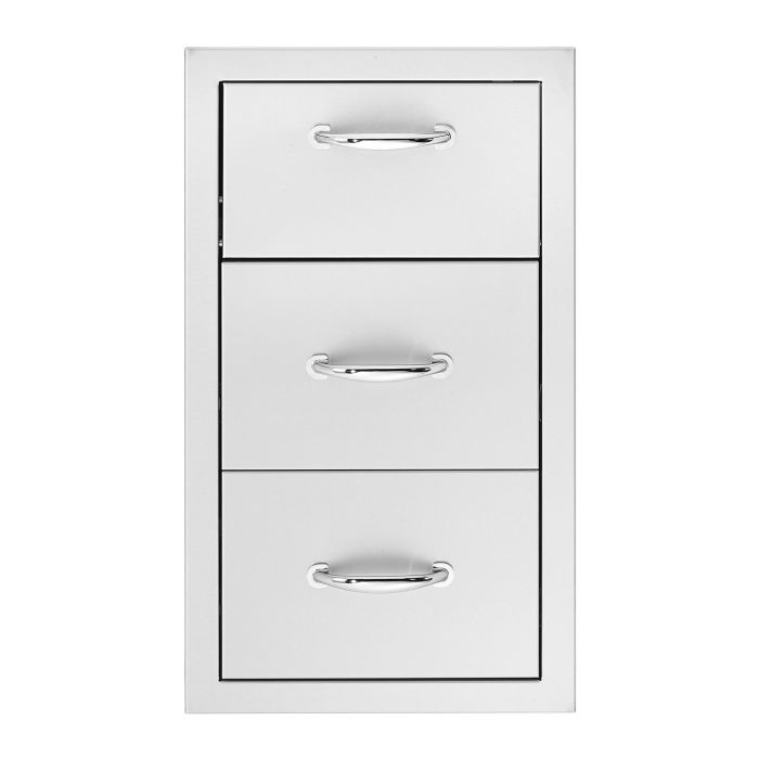 Summerset 15 Inch Stainless Steel Flush Mount Double Access Drawer with Paper Towel Holder - SSTDC-17