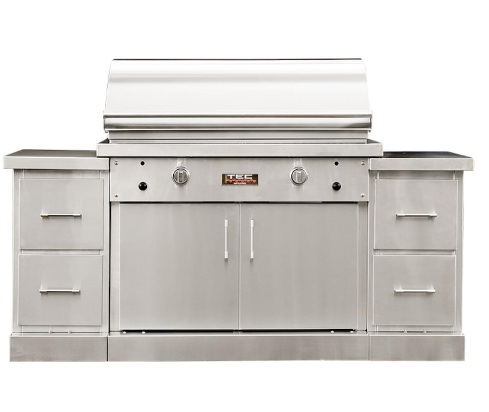 TEC Sterling Patio FR - 44-Inch 2-Burner Infrared Grill - Natural Gas on Stainless Steel Island - STPFR2NTISL