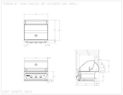Twin Eagles - 30-Inch 2-Burners Built-In Grill - Liquid Propane Gas - TEBQ30G-CL