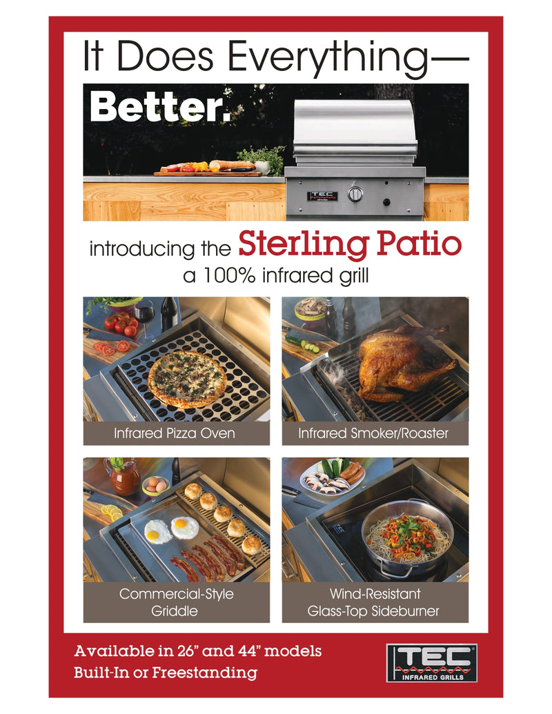TEC Sterling Patio FR - 26-Inch 1-Burner Built-In Grill with Infrared - Liquid Propane Gas - STPFR1LP