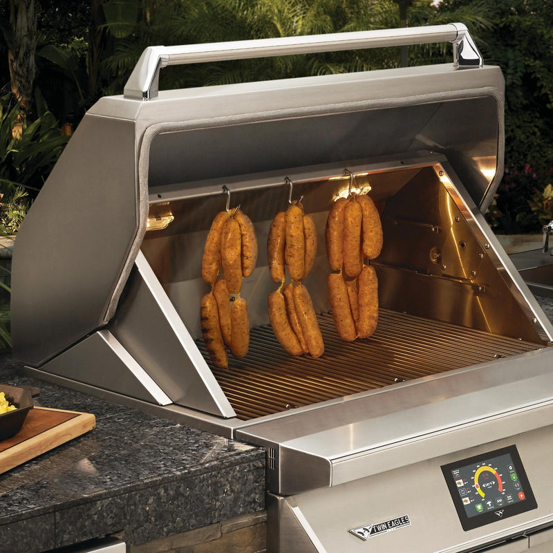 Twin Eagles Wi-Fi Controlled 36-Inch - Grill On Deluxe Cart - Pellet Grill And Smoker - With Rotisserie - TEPG36R + TEPGB36