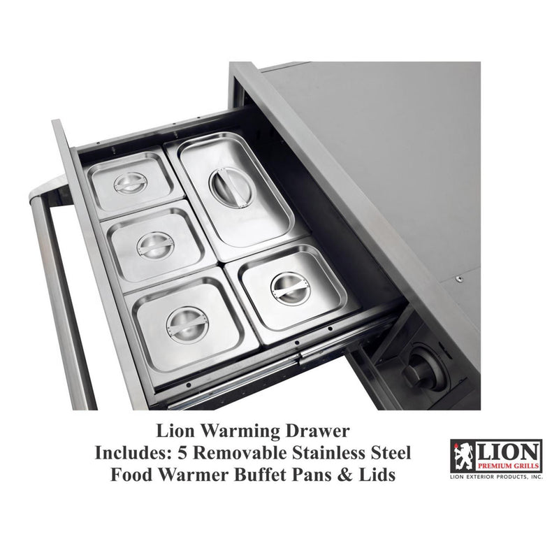 Lion Built In 120V Electric Stainless Steel Warming Drawer - WD256103
