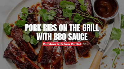 Pork Ribs On The Grill with BBQ Sauce