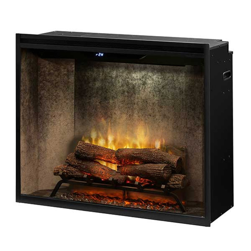 Dimplex Revillusion 36-inch Portrait Built-in Firebox with Glass Pane and Plug Kit, Weathered Concrete (RBF36PWC-FG)