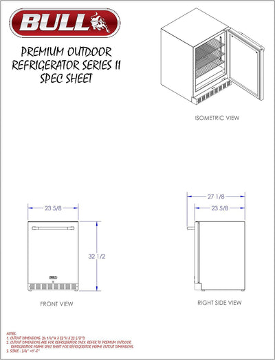 Bull 5 Burner 38" Grill Package Stainless Steel Propane - BrahmaLPPCKG2