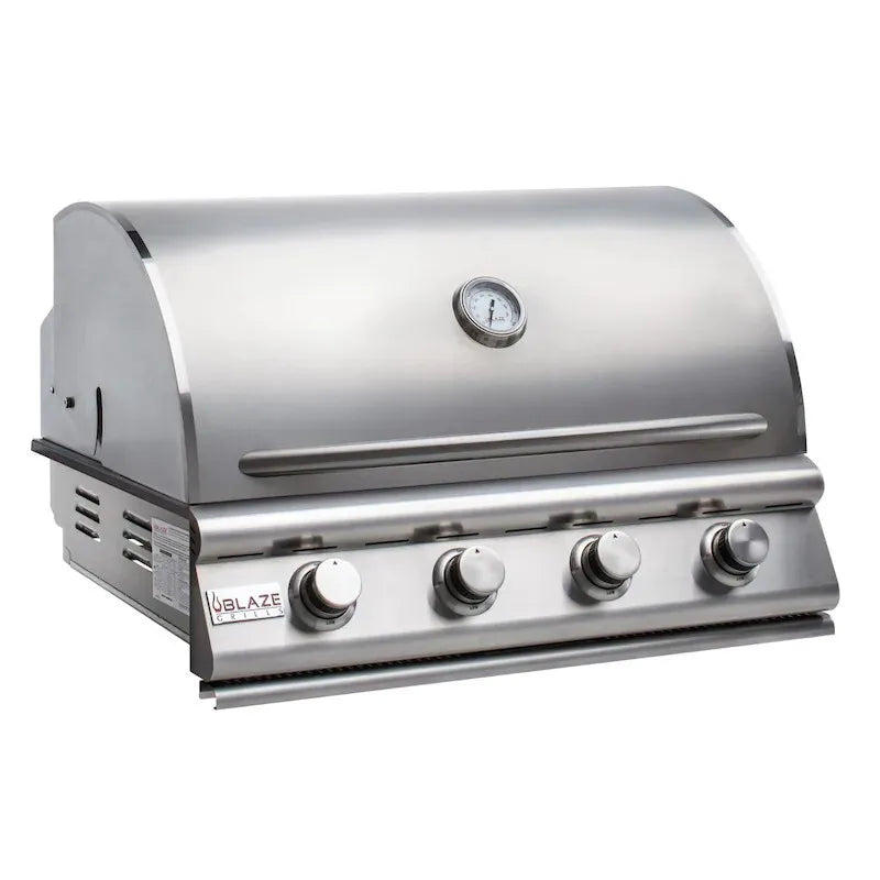 Blaze Prelude LBM 4 Burner 32 inch Grill Package w/ Cover, Door, Side Burner LP BLZ4LBM4PCPKGLP