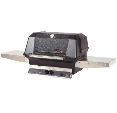 MHP Grill 27" Built-In W/ Stainless Steel Grids, Standard Burners, Cast Aluminum in Propane Gas with Stainless Steel Grill Enclosure Sleeve- WNK4DD-P + NMSGS