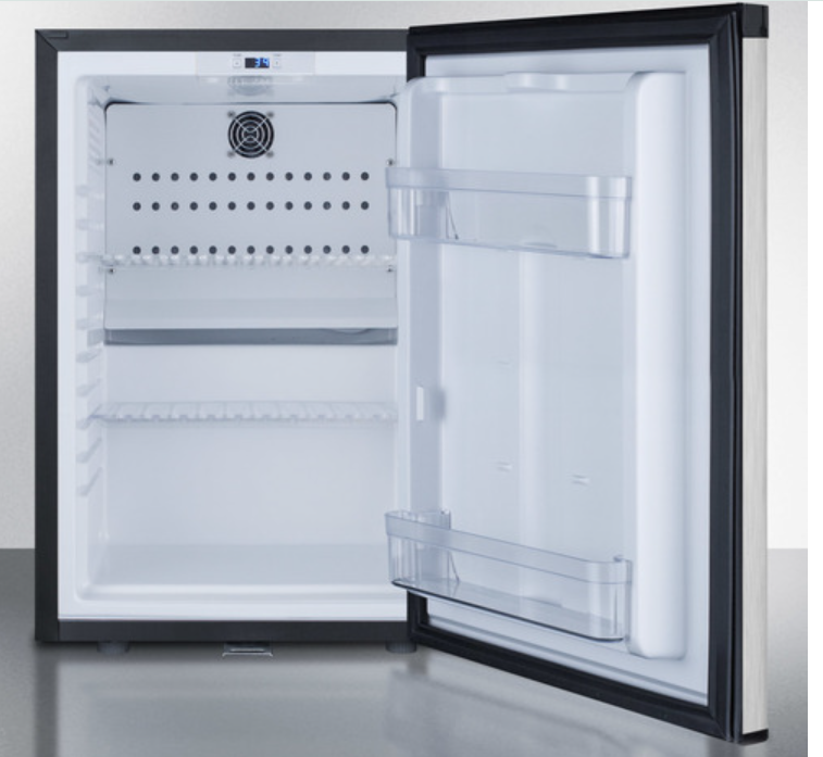 Summit - 16" Wide Compact Minibar with stainless steel door and black cabinet - MB26SS