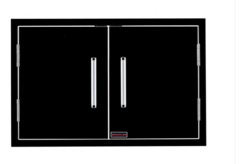 Bonfire Whistler Prime 500 Black Series - 42-Inch 5-Burner Built-In Natural Gas Grill with Side Burner, Access Door and Griddle Plate