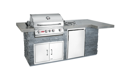 Bull Island BBQ Outdoor Kitchen & Grill Rock Base - 31015-NG