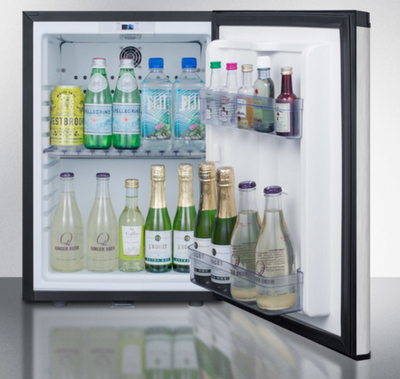 Summit - 16" Wide Compact Minibar with stainless steel door and black cabinet - MB26SS