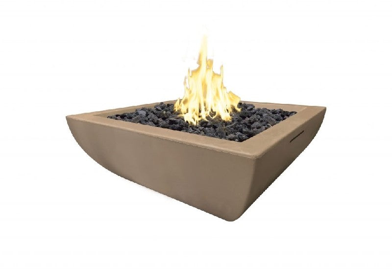 American Fyre Designs 30 Inch Bordeaux Petite Square Fire Bowl, Smoke, Natural Gas- 431-SM-11-M6NC