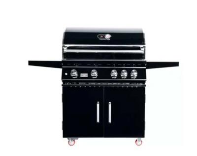 Bonfire Whistler Black Series - 34 - Inch 4-Burner Freestanding NG Grill with Infrared Rear Burner with Side Burner, Rotisserie Kit and Griddle Plate