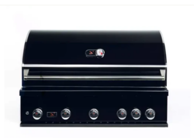 Bonfire Whistler Prime 500 Black Series - 42-Inch 5-Burner Built-In Natural Gas Grill with Side Burner, Access Door and Griddle Plate