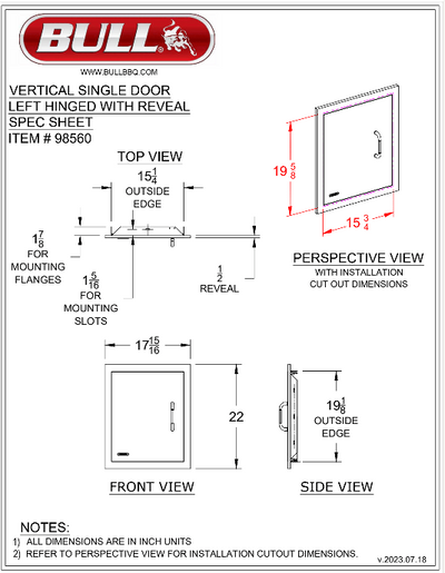 Bull 30" Double Door w/ Reveal - 33580 (Old Sku 33568)